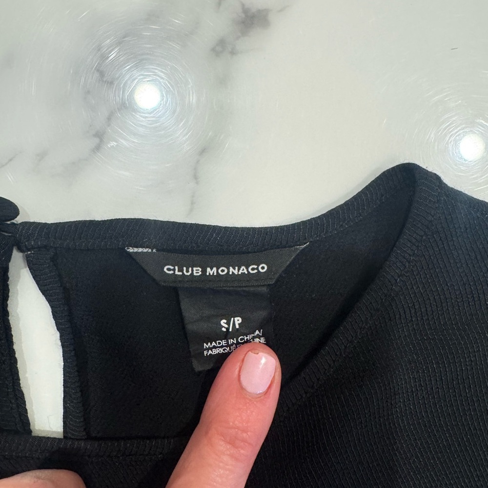 Club Monaco Black Ruffle Sleeve Blouse - Picture 8 of 8